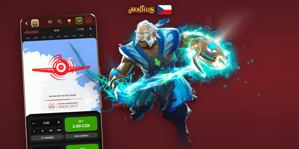 Magius Casino Android app screenshot s kategoriemi Kasino, Sport a Aviator