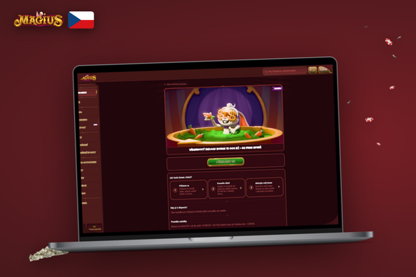 Registrační formulář Magius Casino se zvýrazněným polem pro zadání promo kódu