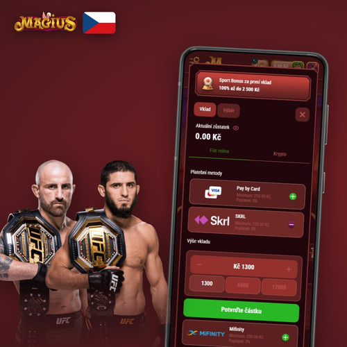 Magius Casino vklad okamžitě a bez poplatků — karty, e-peněženky a krypto v CZK