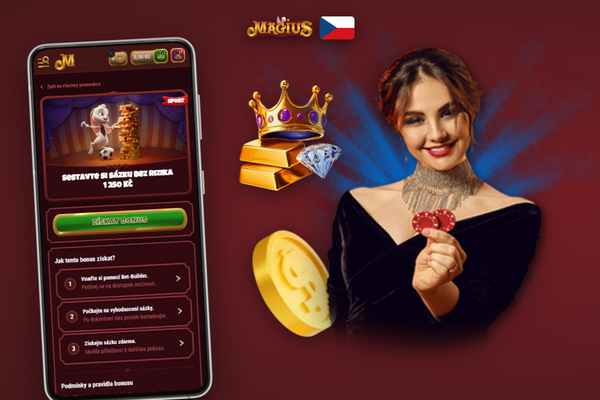 Herní rozhraní Magius Casino s přehledem progresu splnění wageringu u slotů